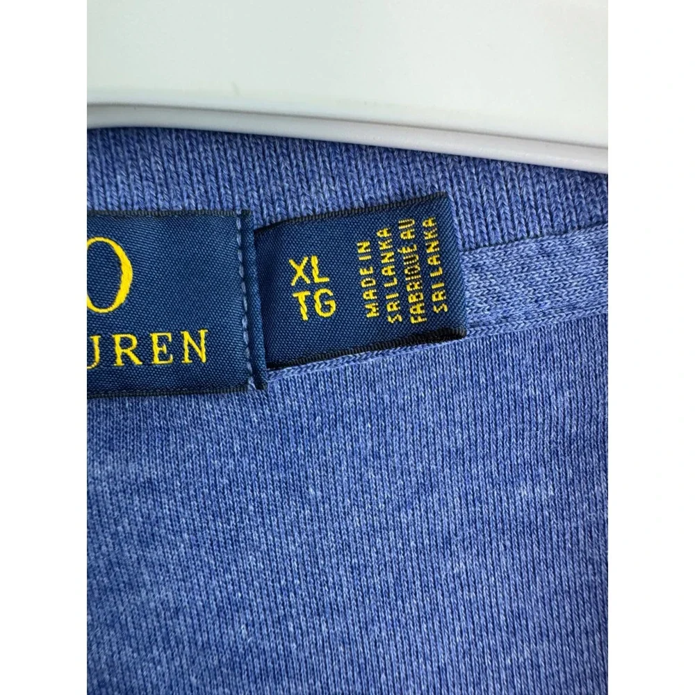 Polo Ralph Lauren Mens XL Blue Heather Cotton Short Sleeve Polo Shirt Pony Logo‎